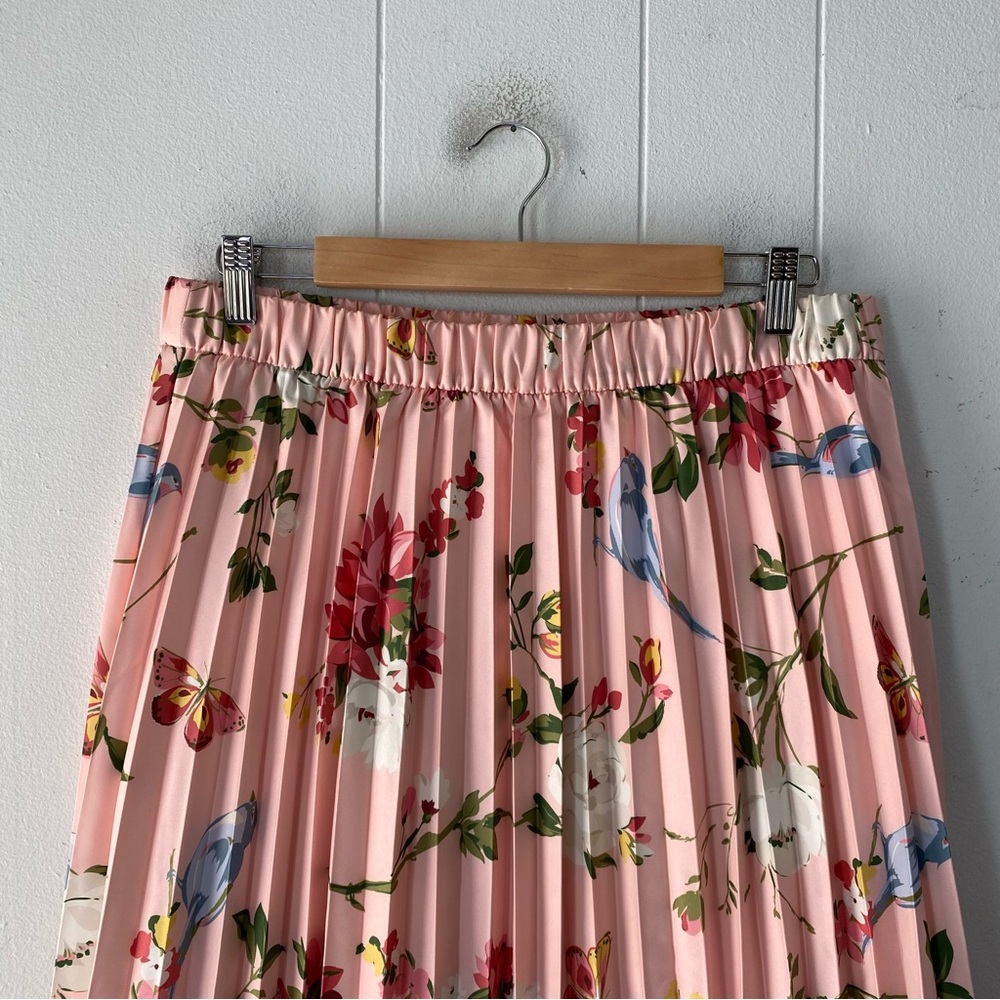 Spartina 449 Pink Floral Pleated Midi Skirt - Picture 4 of 11
